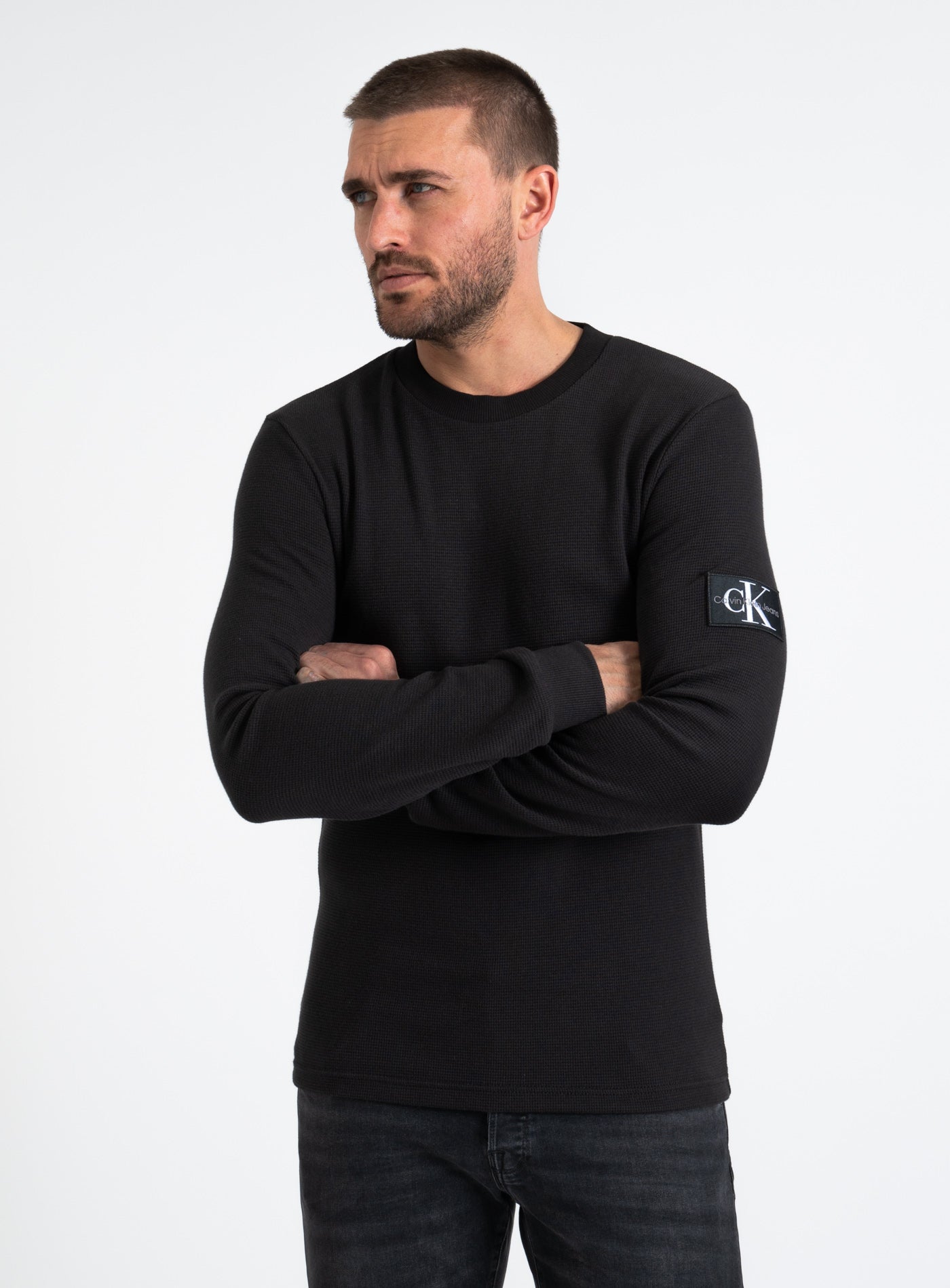 9-J30J323485 BADGE WAFFLE LS TEE