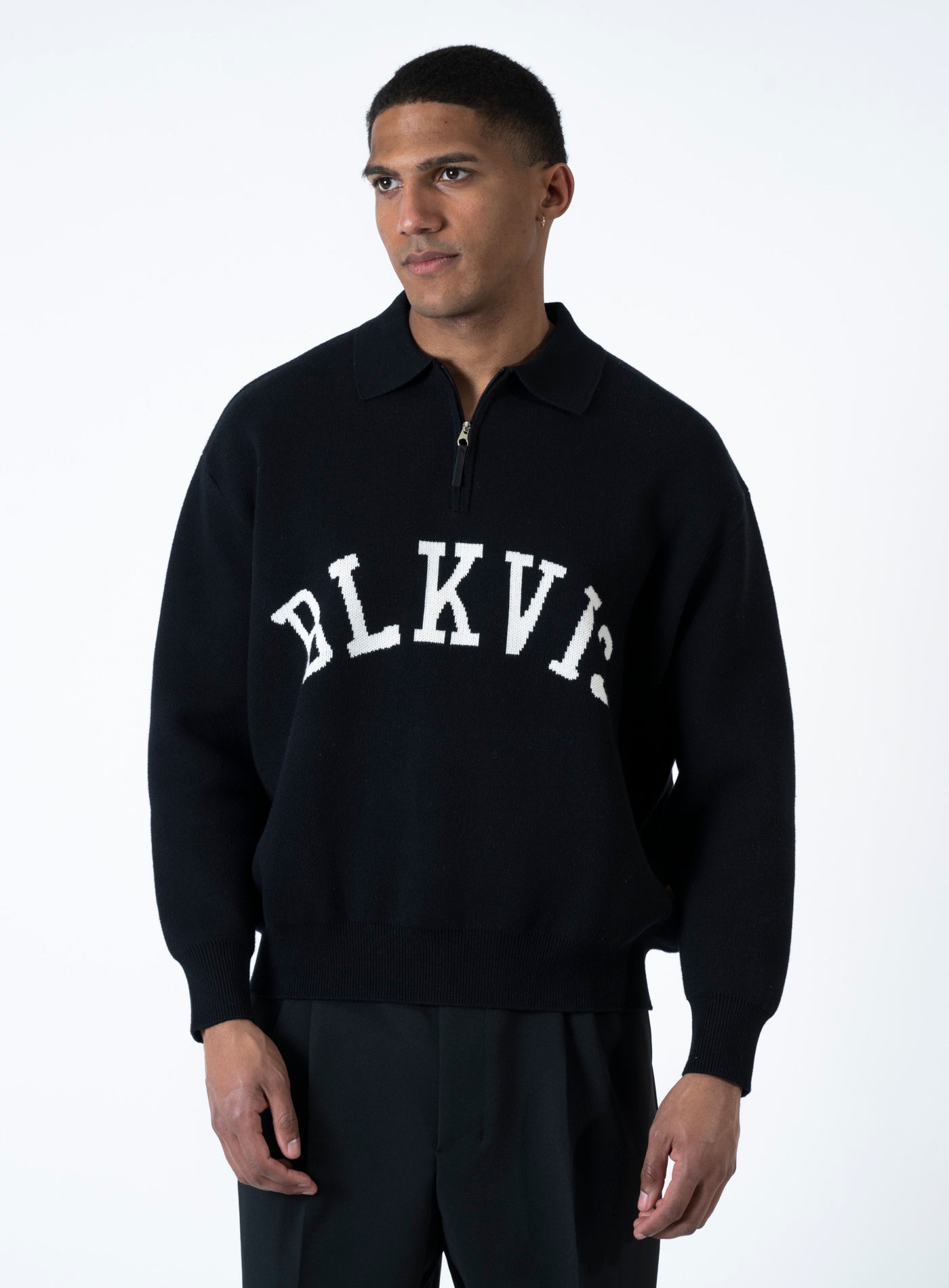 251-4251-3006 LOGO KNIT POLO SWEATER