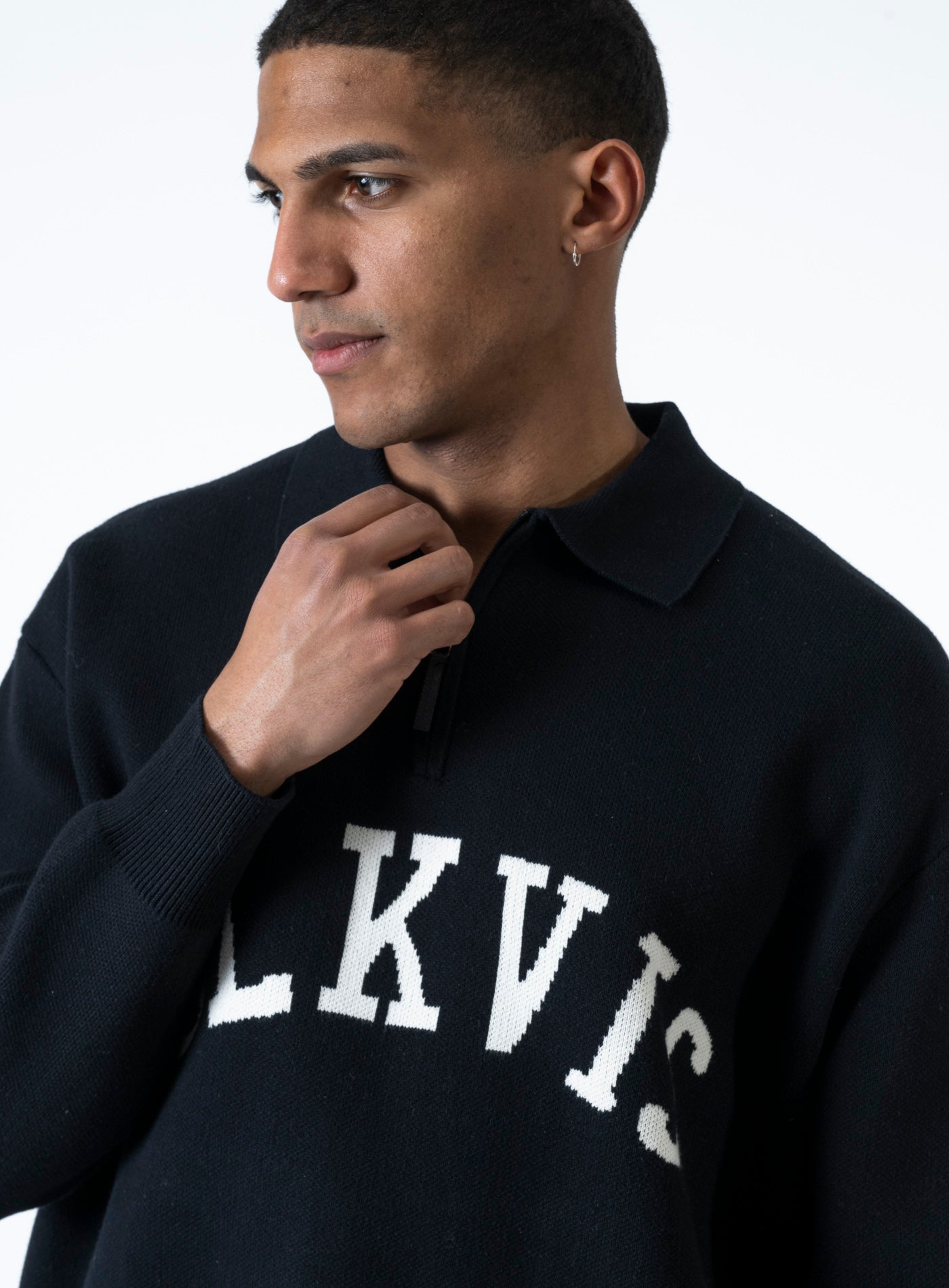 251-4251-3006 LOGO KNIT POLO SWEATER